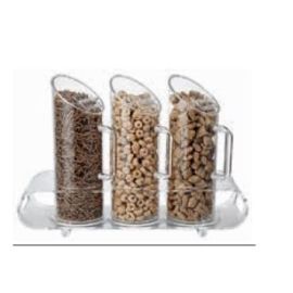 Диспенсер для сыпучих продуктов, три емкости по 1л  39,5X12см H26см, акрил 41806-03 купить в Е.Маркет