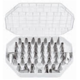 Набор кондитерских насадок, в пластиковом кейсе, 55 предметов, нерж.сталь, 47219-55 купить в Е.Маркет