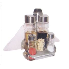 Набор для специй 5 предметов (соль, перец, зубочистки, масло, уксус)+салфетница "спайс",  418а купить в Е.Маркет