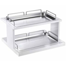 Поднос для фруктов 2 яруса на дерев. основании белый 511B1056 купить в Е.Маркет