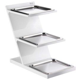 Этажерка для выкладки закусок, 3-х ярусная, 38х73см H63см, цвет белый 511B1057 купить в Е.Маркет