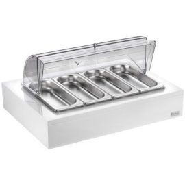 Поднос для овощей 64х46см H30см, с крышкой ROLL-TOP, с охлажд. элем, на дерев. основ.белый 511B2820 купить в Е.Маркет