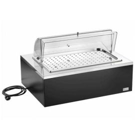 Мармит настольный (чефиндиш) GN1/1 с крышкой ROLL-TOP, электр., на дерев.подставке венге 51130930 купить в Е.Маркет