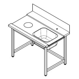 Стол предмоечный Vortmax СПМП-1200/770-п купить в Е.Маркет