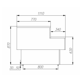 Прилавок кассовый Carboma GC110 N 1,25-7 (П-1,25 Carboma GC110) Ral9006 купить в Е.Маркет