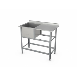 Ванна моечная с рабочей поверхностью Атеси ВСМС-Б-1Л.430-1010.580-1-02 (ВМС-1/430 с бортом) купить в Е.Маркет