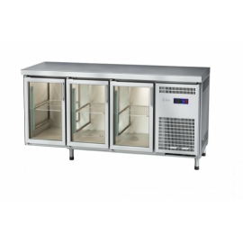 Стол холодильный Abat СХС-70-02 неохлаждаемая столешница без борта (дверь-стекло, дверь-стекло, дверь-стекло) купить в Е.Маркет