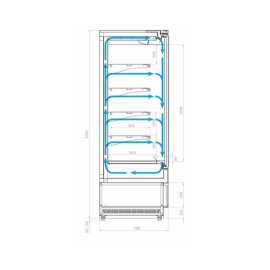 Холодильная горка гастрономическая Carboma FC 20-07 VM 0,7-1 0300 Light (фронт X0) (версия 2.0) 9006-9005 купить в Е.Маркет