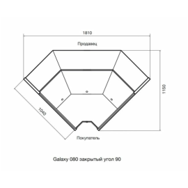 Витрина холодильная Dazzl Galaxy 080 Plug-in закрытый угол 90 вентилируемая прессервы купить в Е.Маркет