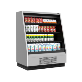 Холодильная горка гастрономическая Carboma F16-08 VM 1,3-2 0030 (Версия 2.0) (9006-9005) боковина металл с зеркалом купить в Е.Маркет