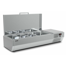 Холодильная витрина для ингредиентов Carboma A40 SM 1,2 с крышкой (3 GN1/3+1 GN1/2) купить в Е.Маркет