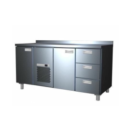 Стол холодильный Carboma T70 M3-1 (3GN/NT) 0430-2 нерж.,3 ящика (справа), 2 двери, борт купить в Е.Маркет