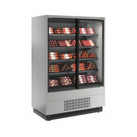 Холодильная горка универсальная Carboma FC20-07 VV 1,3-1 0300 STANDARD фронт X1 бок металл (версия 2.0) (9006-9005) купить в Е.Маркет