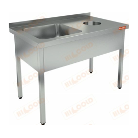 Ванна моечная с отверстием для сбора отходов HICOLD НДСО1М-15/6БЛ купить в Е.Маркет