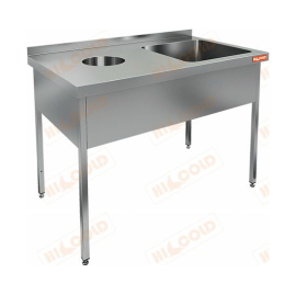 Ванна моечная с отверстием для сбора отходов HICOLD НДСО1М-15/7БП купить в Е.Маркет