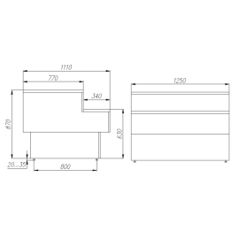 Прилавок кассовый POLUS GC110 N 1,25-7 (П-1,25 Carboma GC110) (1005 ВЕНГЕ) купить в Е.Маркет