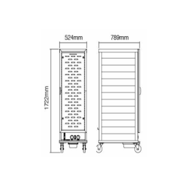 Витрина тепловая торговая Kocateq RTR 420L передвижная купить в Е.Маркет