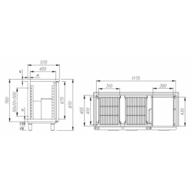 Стол барный Carboma T57 M2-1-G X7 9006-19 корпус серый, без борта, планка (BAR-250С) купить в Е.Маркет