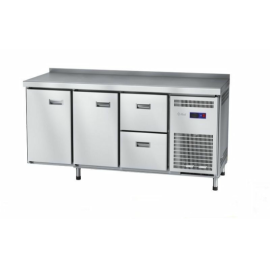 Стол холодильный Abat СХС-70-02 неохлаждаемая столешница с бортом (ящики 1/2, дверь, дверь) купить в Е.Маркет